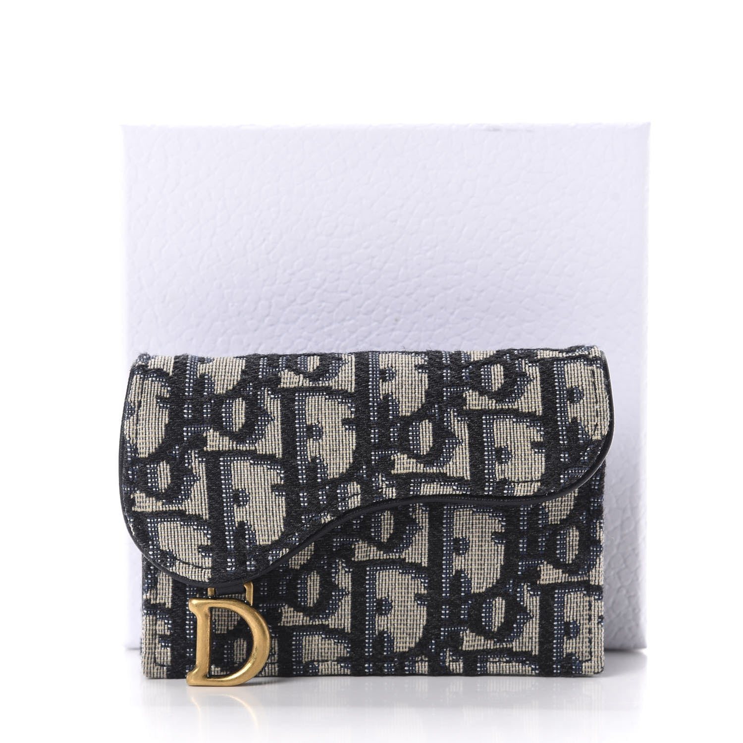 Christian Dior Oblique Saddle Card Holder Blue 8 of 8