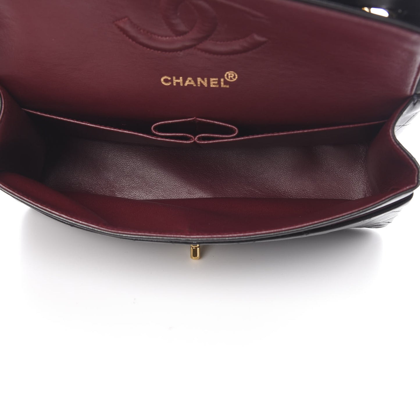 Lambskin Quilted Medium Double Flap Black