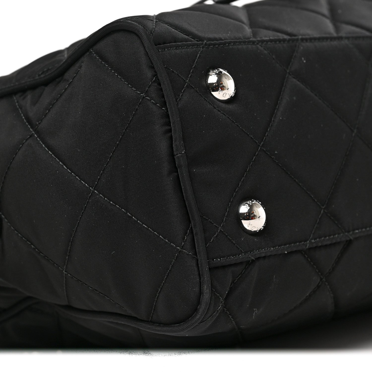 Prada Nylon Tessuto Impuntu Quilted Shoulder Bag Black 7 of 8