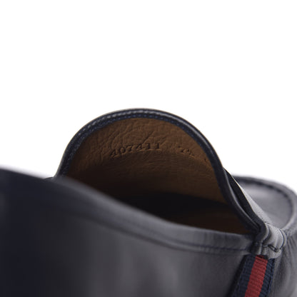 Gucci Nappa Web Mens Kanye Driver Loafers 7.5 Blue 8 of 9