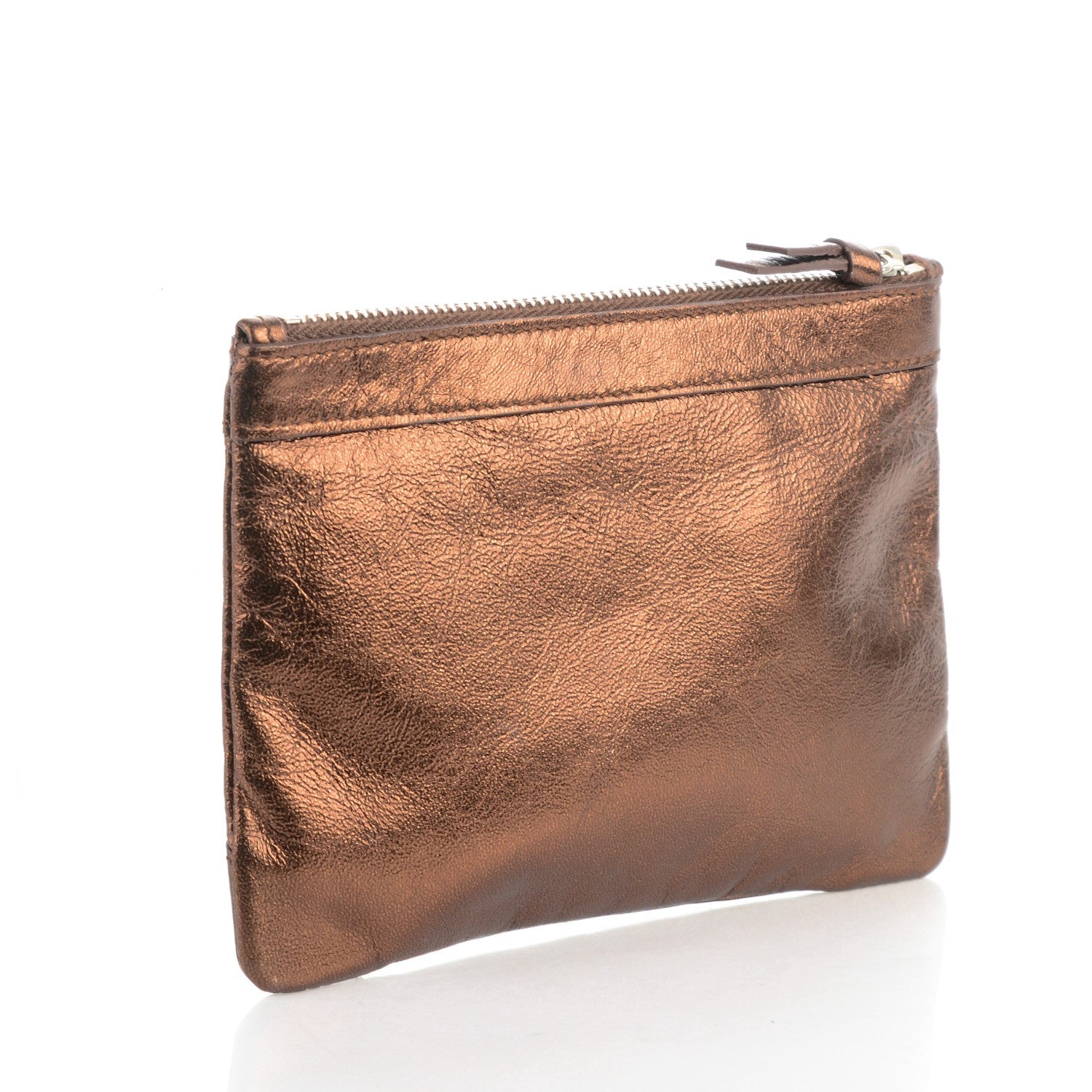Balenciaga Metallic Agneau Silver Hardware M Porte-Monnaie Coin Purse Sparkle Bronze 3 of 7
