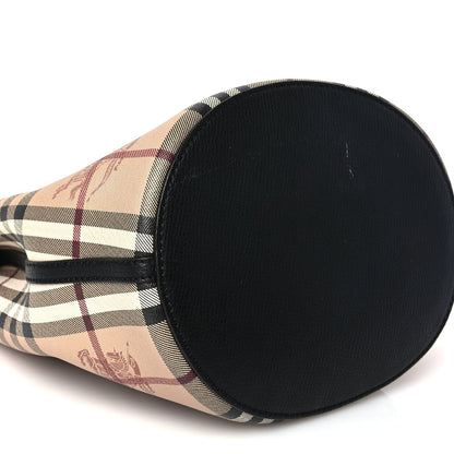 Burberry Haymarket Check Colours Small Lorne Bucket Crossbody Black 7 of 9