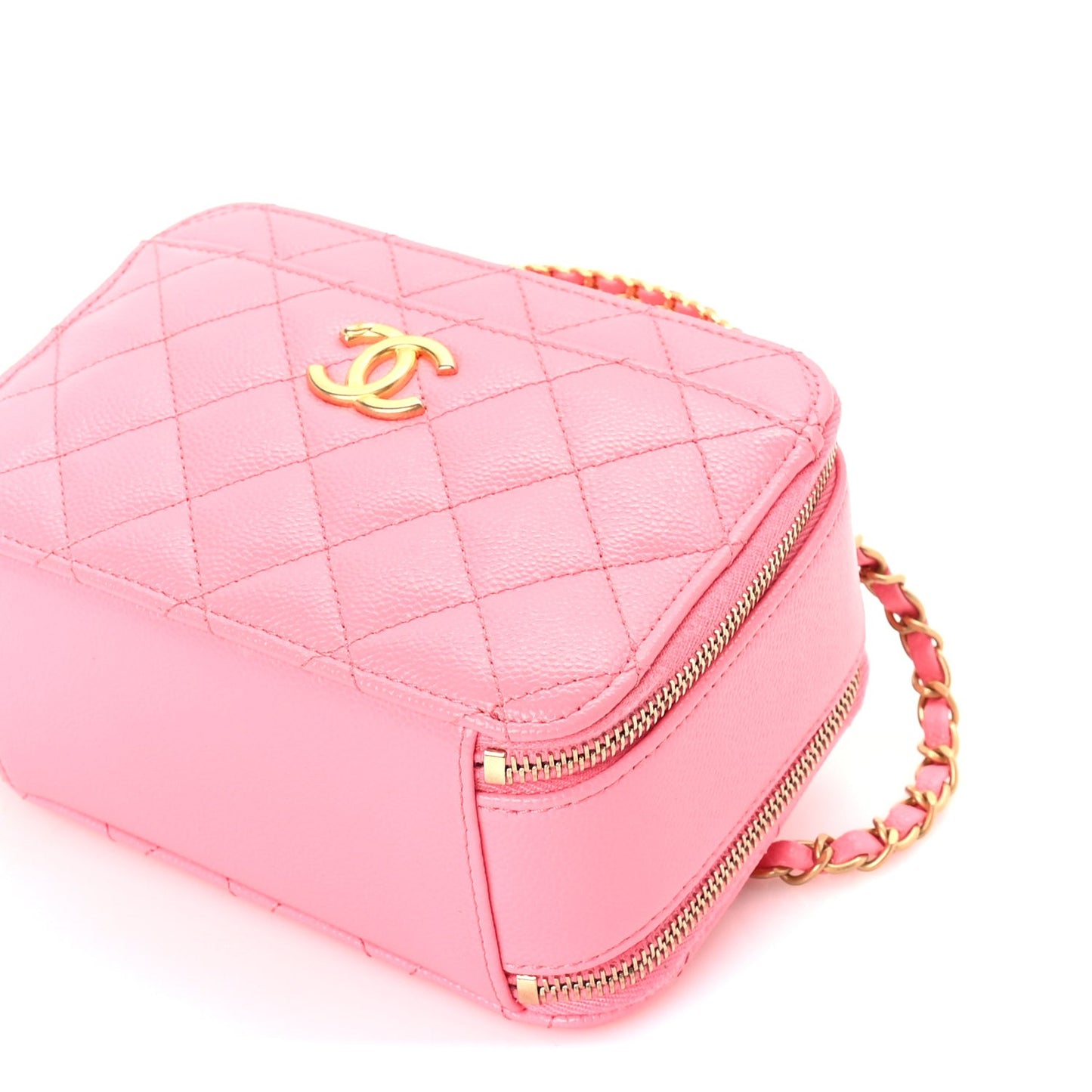 Caviar Quilted Pick Me Up Mini Vanity Case  Pink