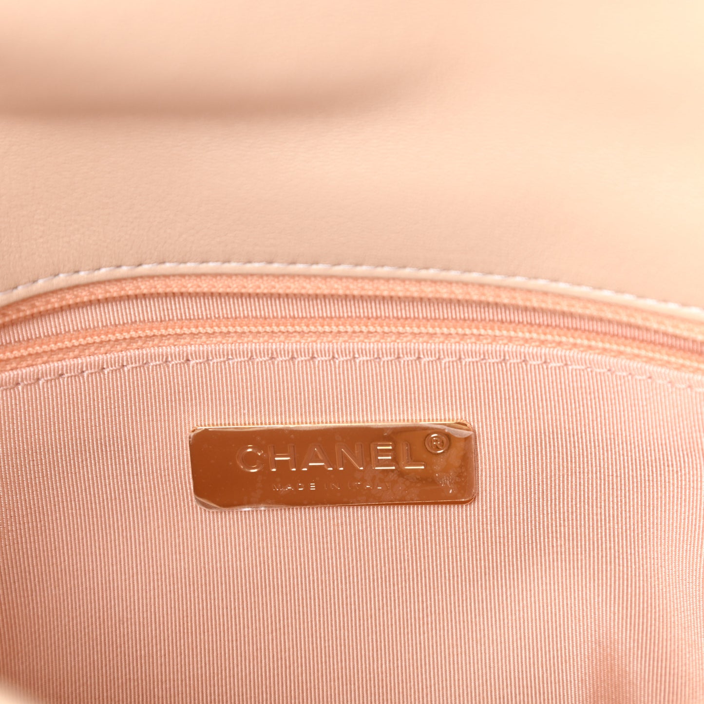 Lambskin Quilted Medium Chanel 19 Flap Beige