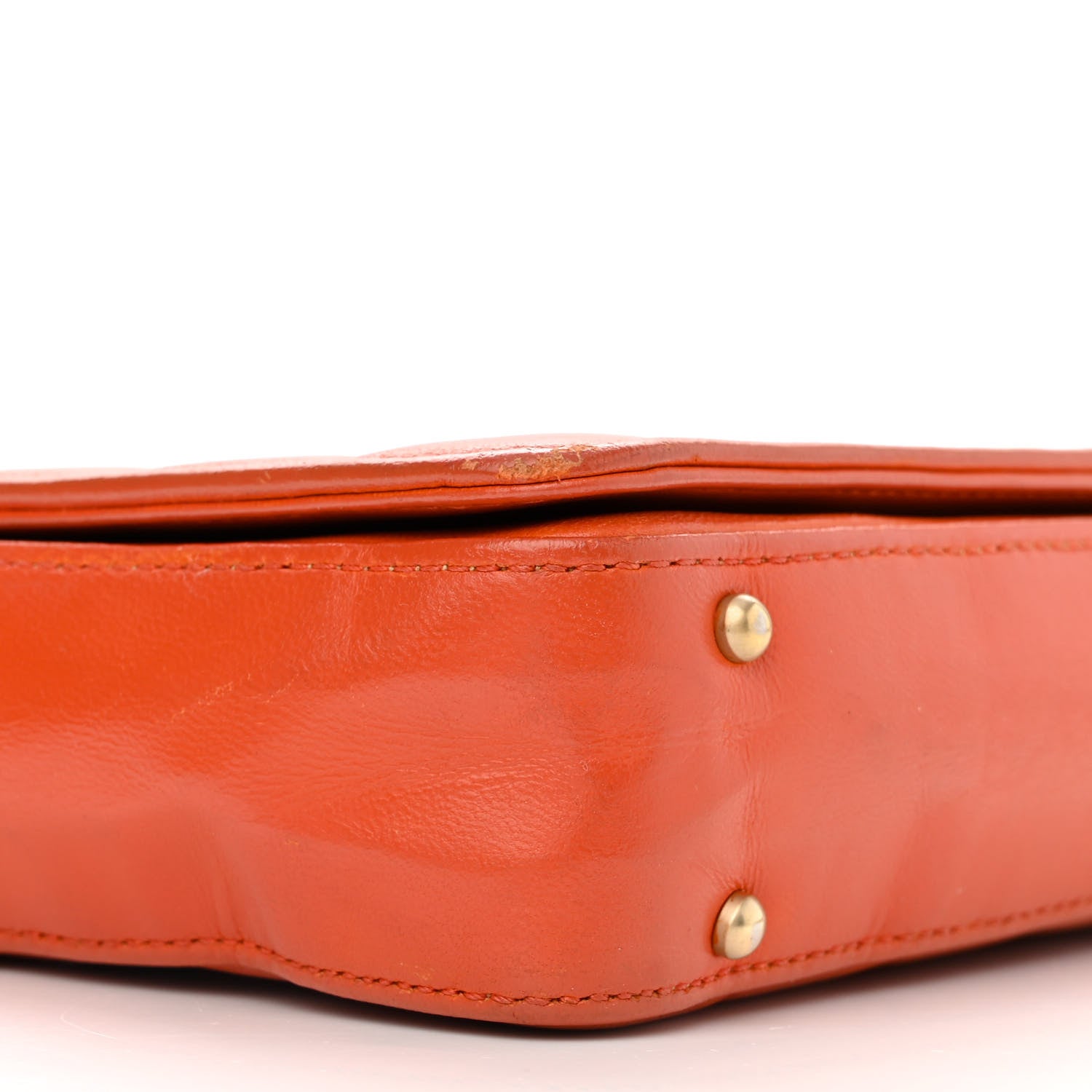 Chanel Lambskin Quilted CC Chocolate Bar Flap Orange 10 of 16