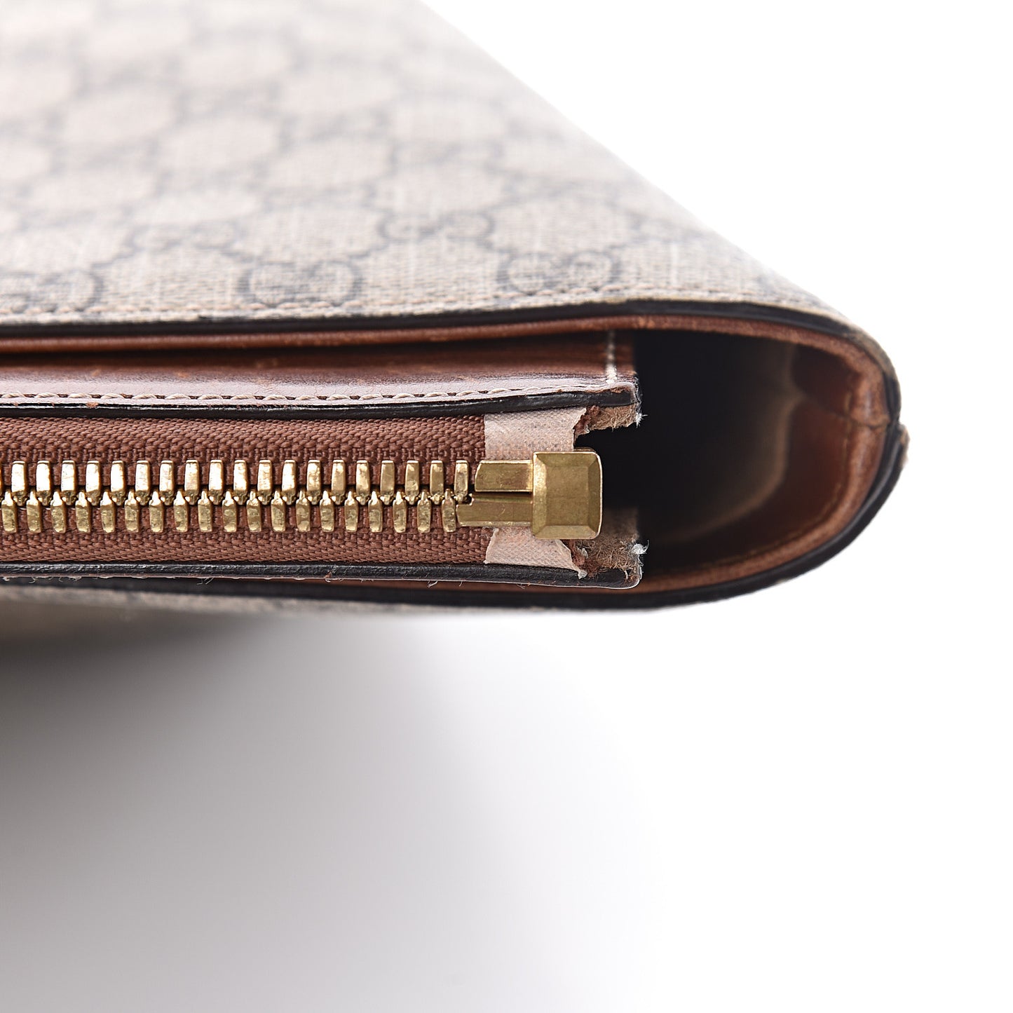 GG Supreme Monogram Medium Zippered Bucket Tote Beige Tuscany