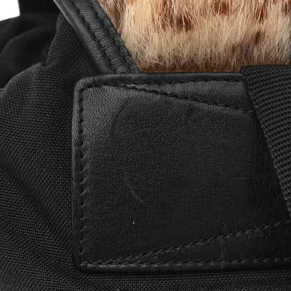 Saint Laurent Canvas Shearling Tiger Print Backpack Black 12 of 12