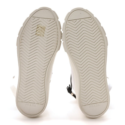 Prada Re-Nylon Gabardine Metal Triangle Logo Wheel Pouch Pocket High Top Sneakers 35.5 White 6 of 7