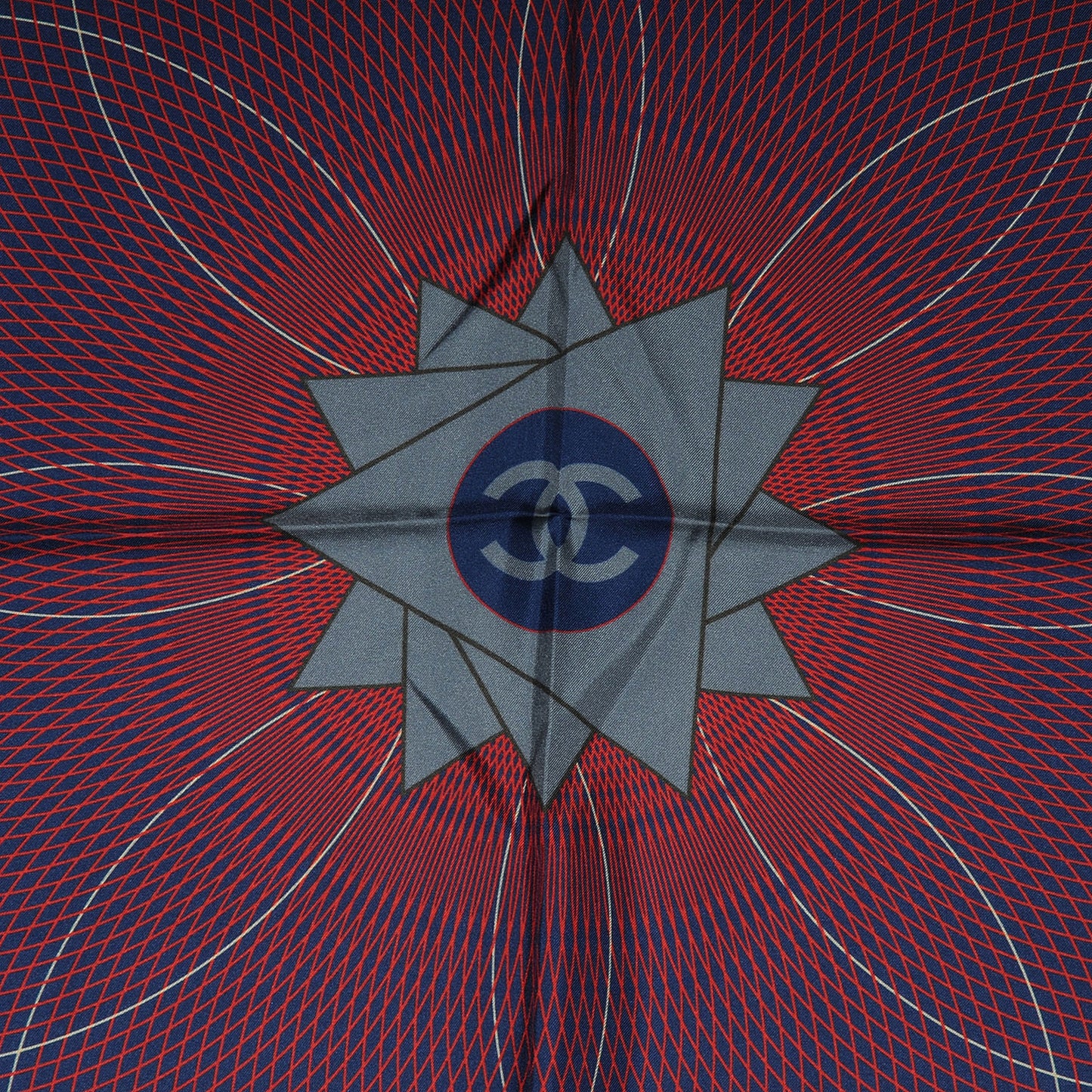 Silk Spiro Scarf Blue Red