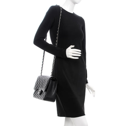 Chanel Caviar Quilted Jumbo Double Flap Black 2 of 10