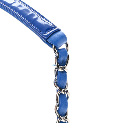 Chanel Patent Quilted Large Coco Shine Flap Blue 12 of 14