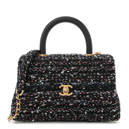 Chanel Tweed Sequin Mini Coco Handle Flap Black 1 of 7