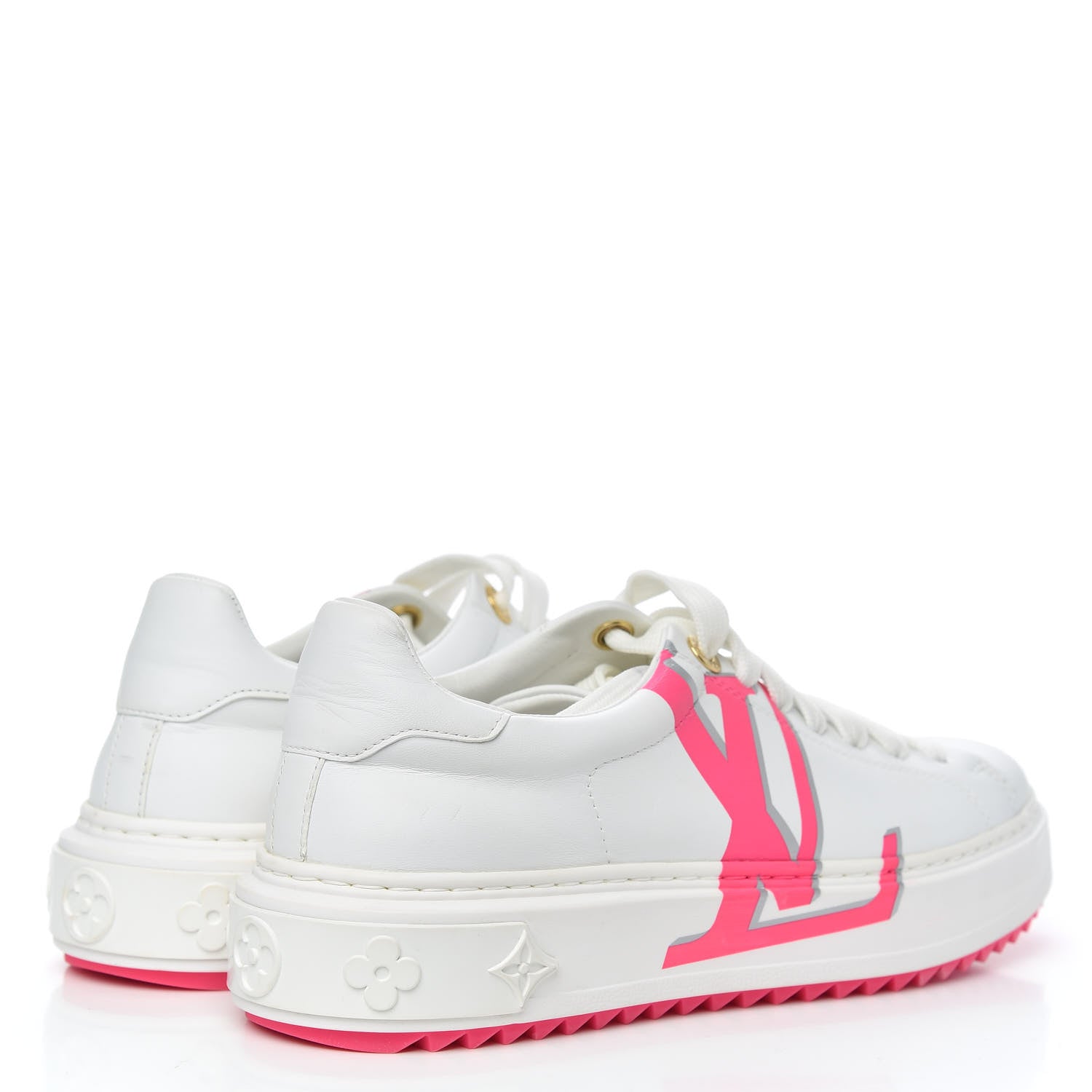 Louis Vuitton Monogram Time Out Sneakers 37.5 White Rose 4 of 8