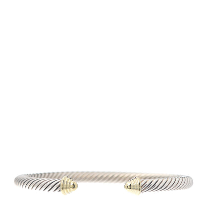 David Yurman Sterling Silver 14K Yellow Gold 5mm Cable Classics Bracelet 1 of 4