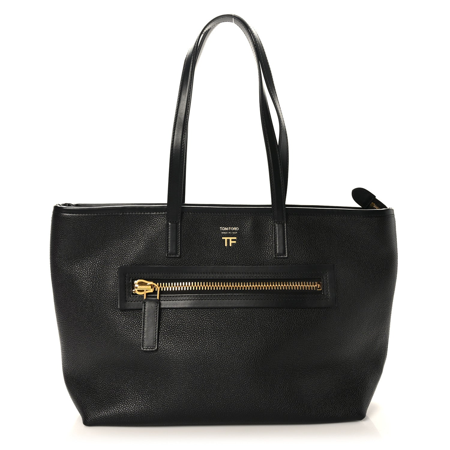 Tom Ford Grained Calfskin East West Medium Zipper Tote Black 1 of 9