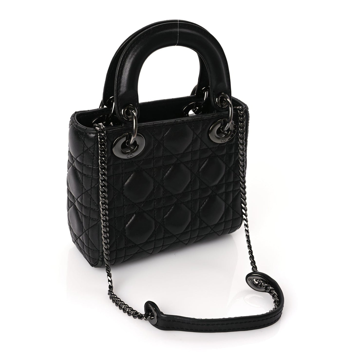 Lambskin Cannage Mini Lady Dior Black