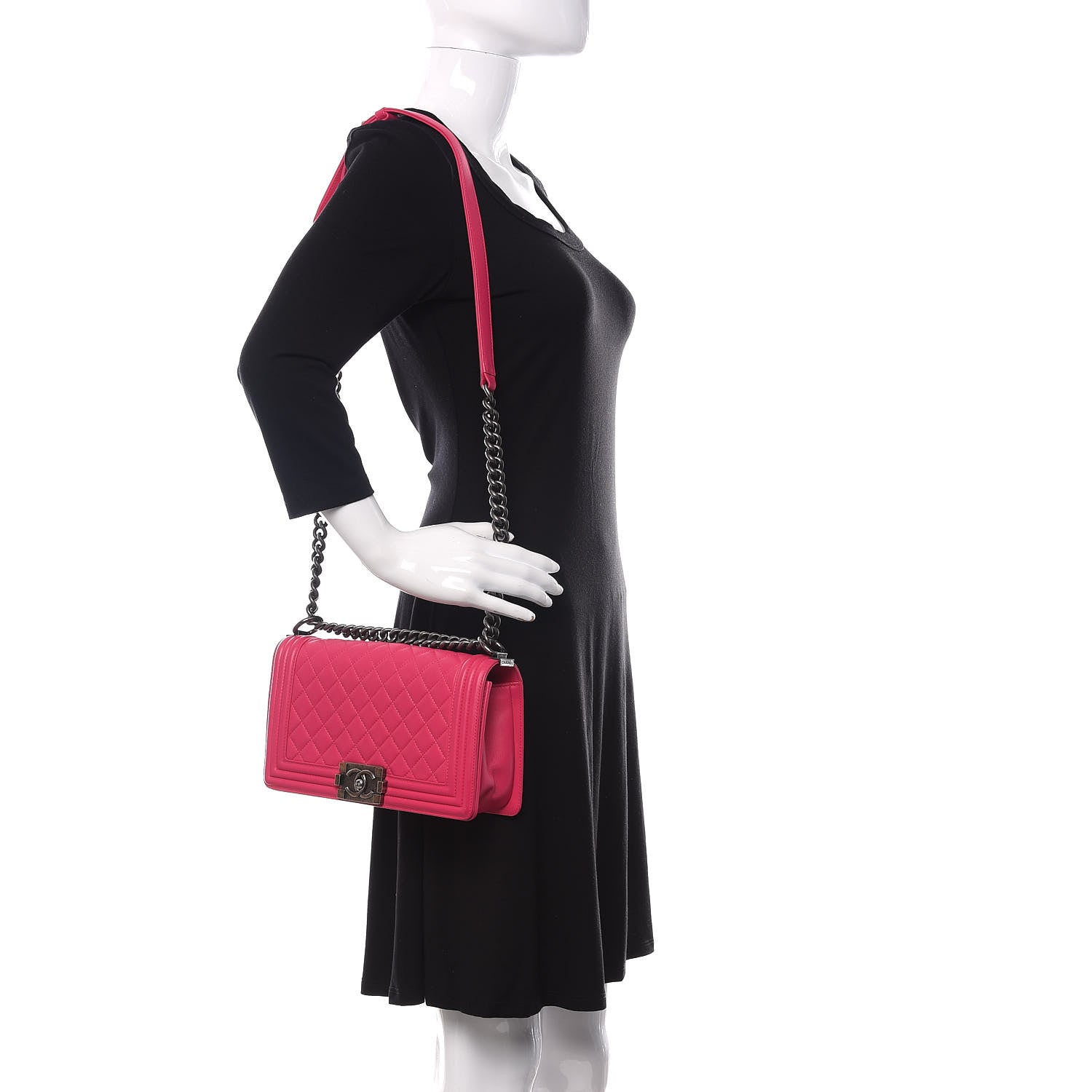 Chanel Lambskin Quilted Medium Boy Flap Pink 2 of 12