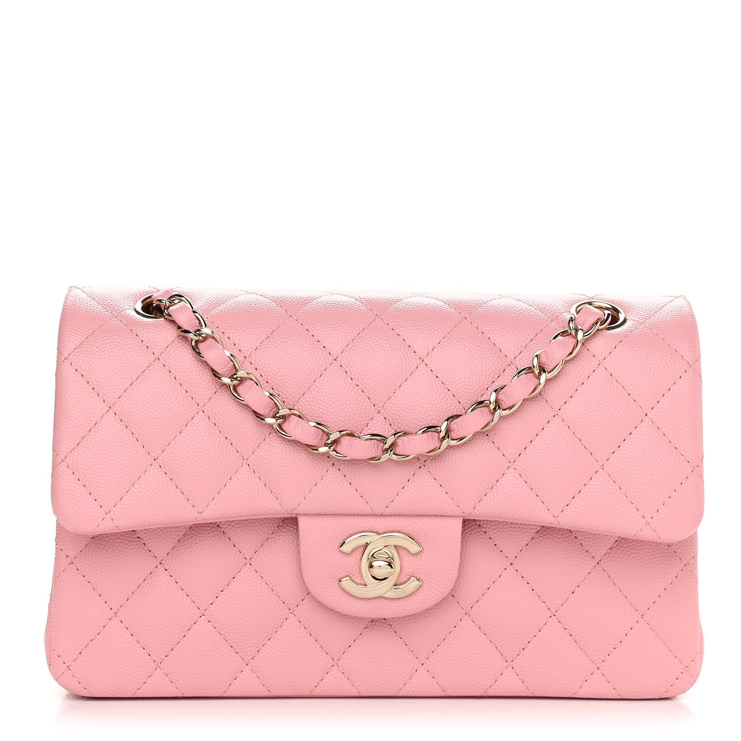 Chanel Caviar Quilted Small Double Flap Pink 1 of 11