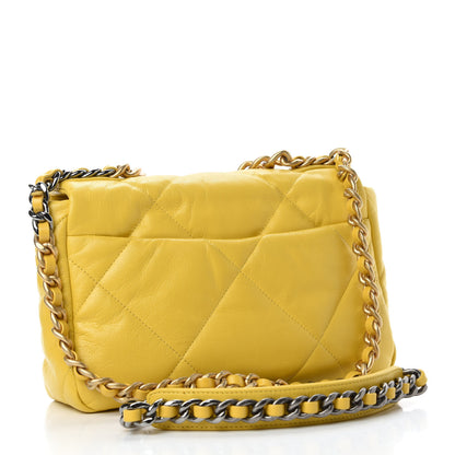 Chanel Lambskin Quilted Medium Chanel 19 Flap Yellow 3 of 10