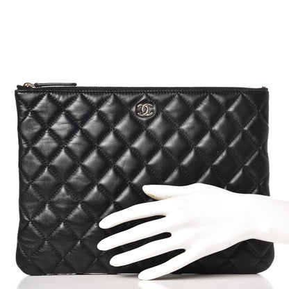 Chanel Lambskin Quilted Medium Cosmetic Case Black 2 of 7