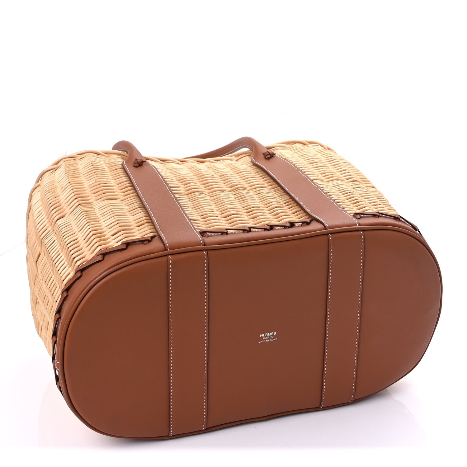 Hermes Barenia and Osier Wicker Garden Party Gold 3 of 8