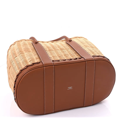 Hermes Barenia and Osier Wicker Garden Party Gold 3 of 8