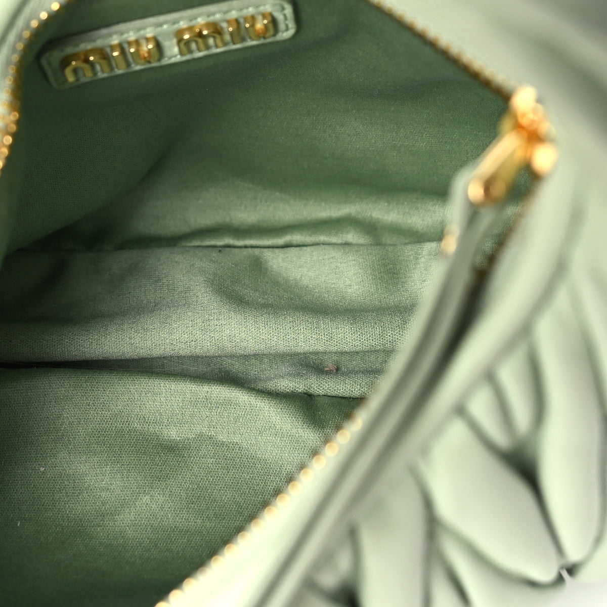 Miu Miu Nappa Matelasse Small Wander Hobo Acqua 8 of 16