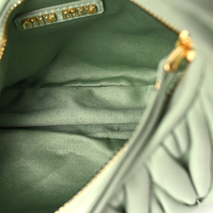Miu Miu Nappa Matelasse Small Wander Hobo Acqua 8 of 16