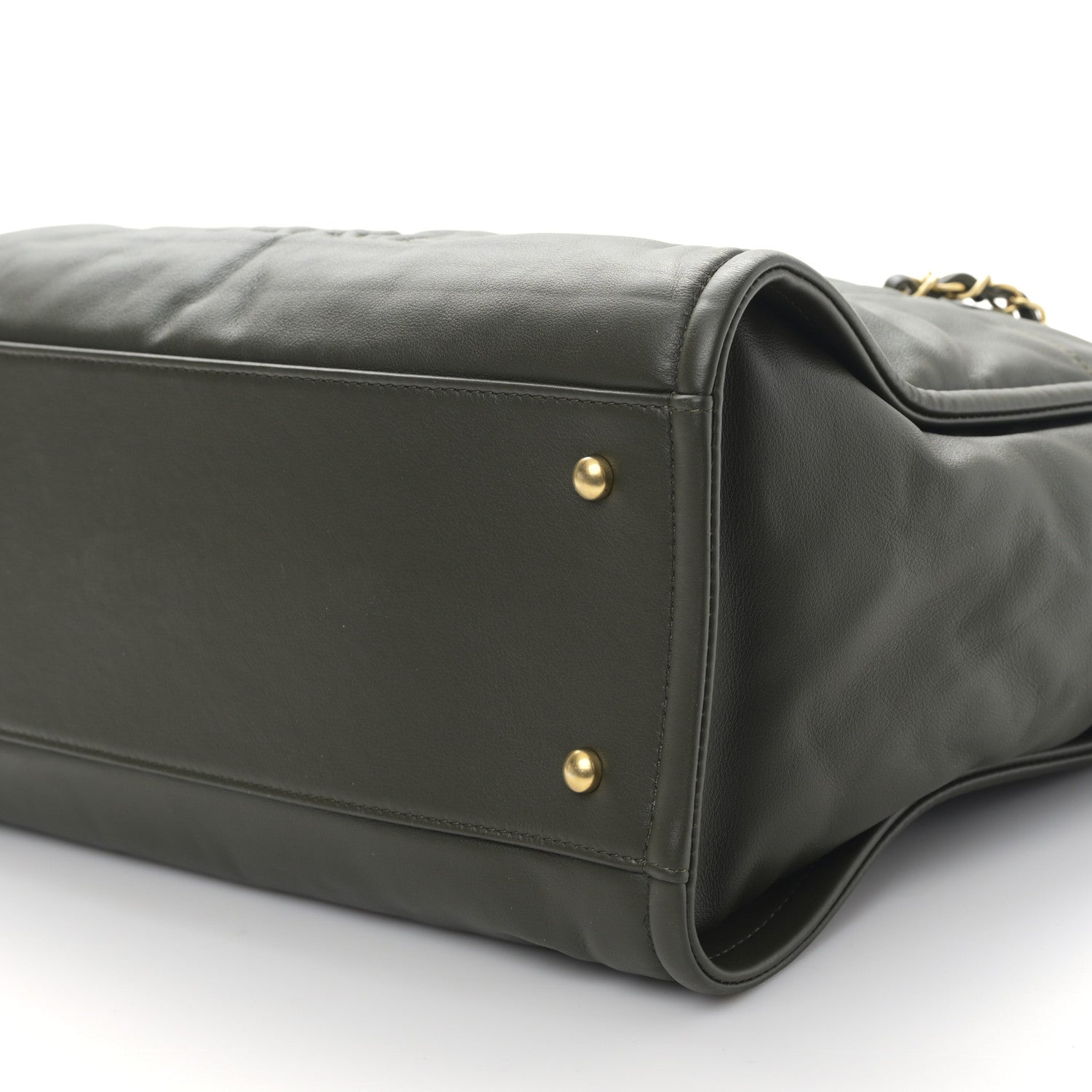 Chanel Calfskin Small Deauville Tote Khaki 10 of 10