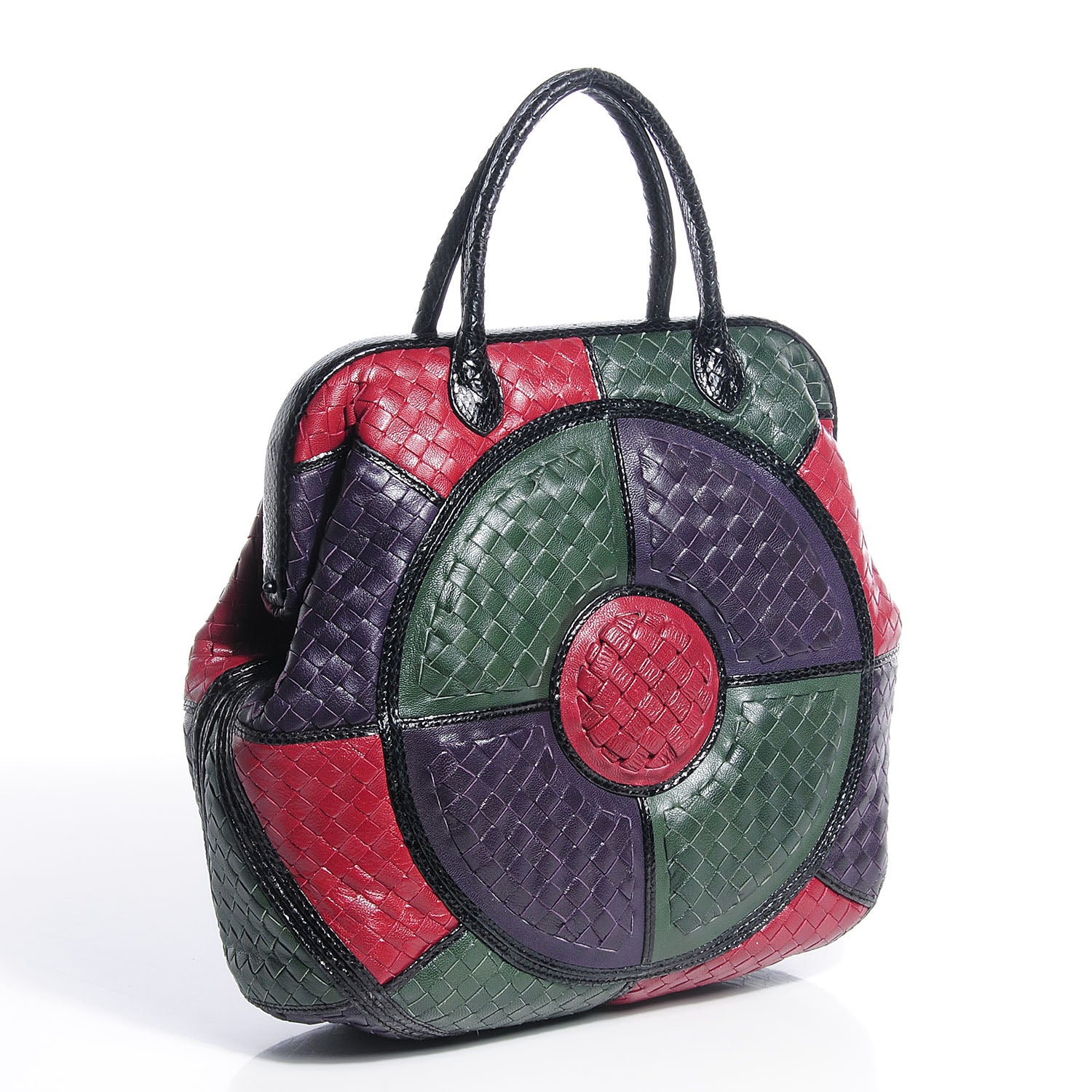 Bottega Veneta Intrecciato Goatskin Ayers Trim Frame Satchel Multicolor 3 of 9