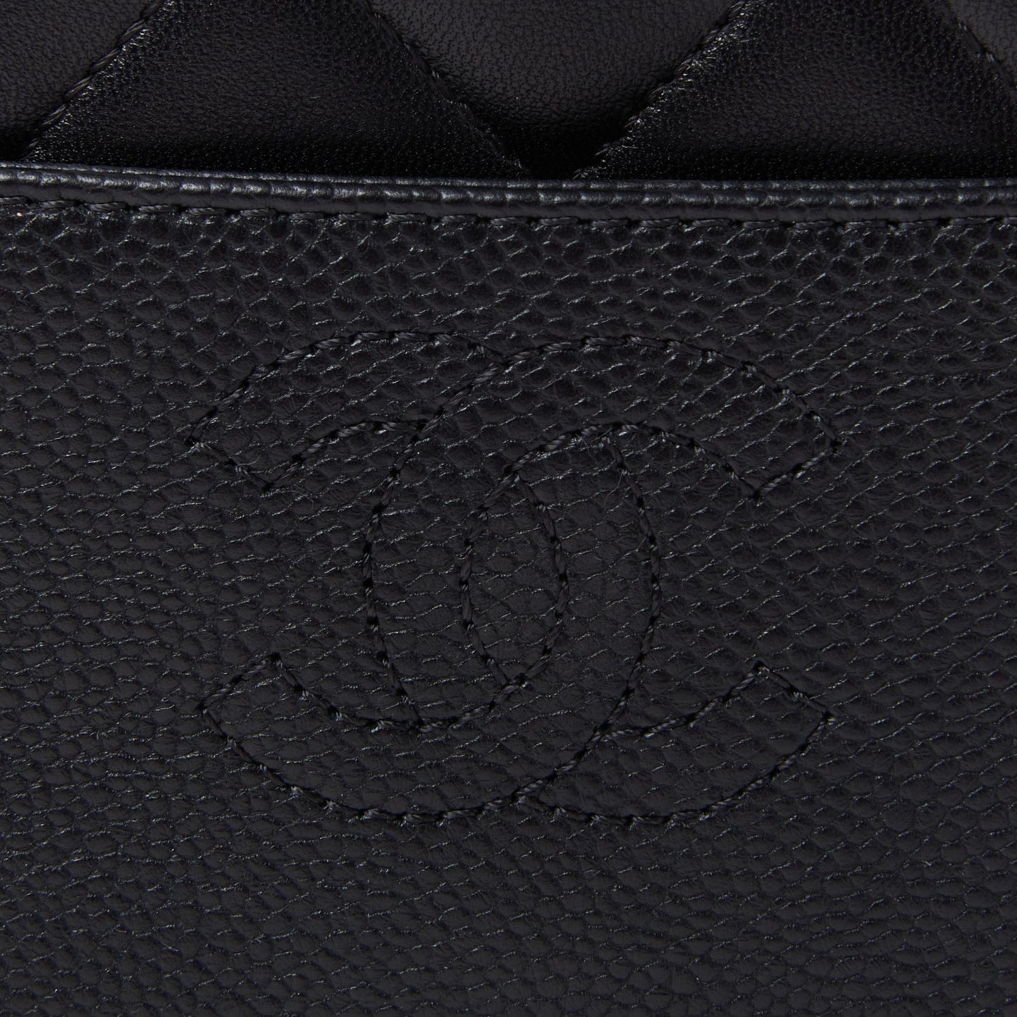 Caviar Lambskin Quilted Large Coco Break Shopping Bag Black