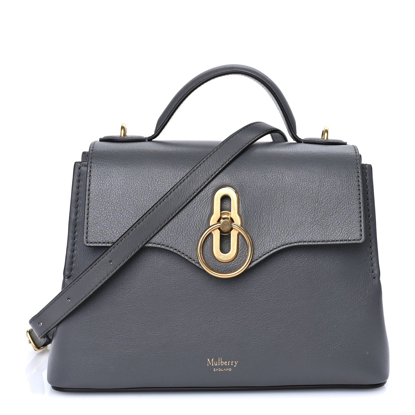 Small Classic Grain Calfskin Mini Seaton Grey