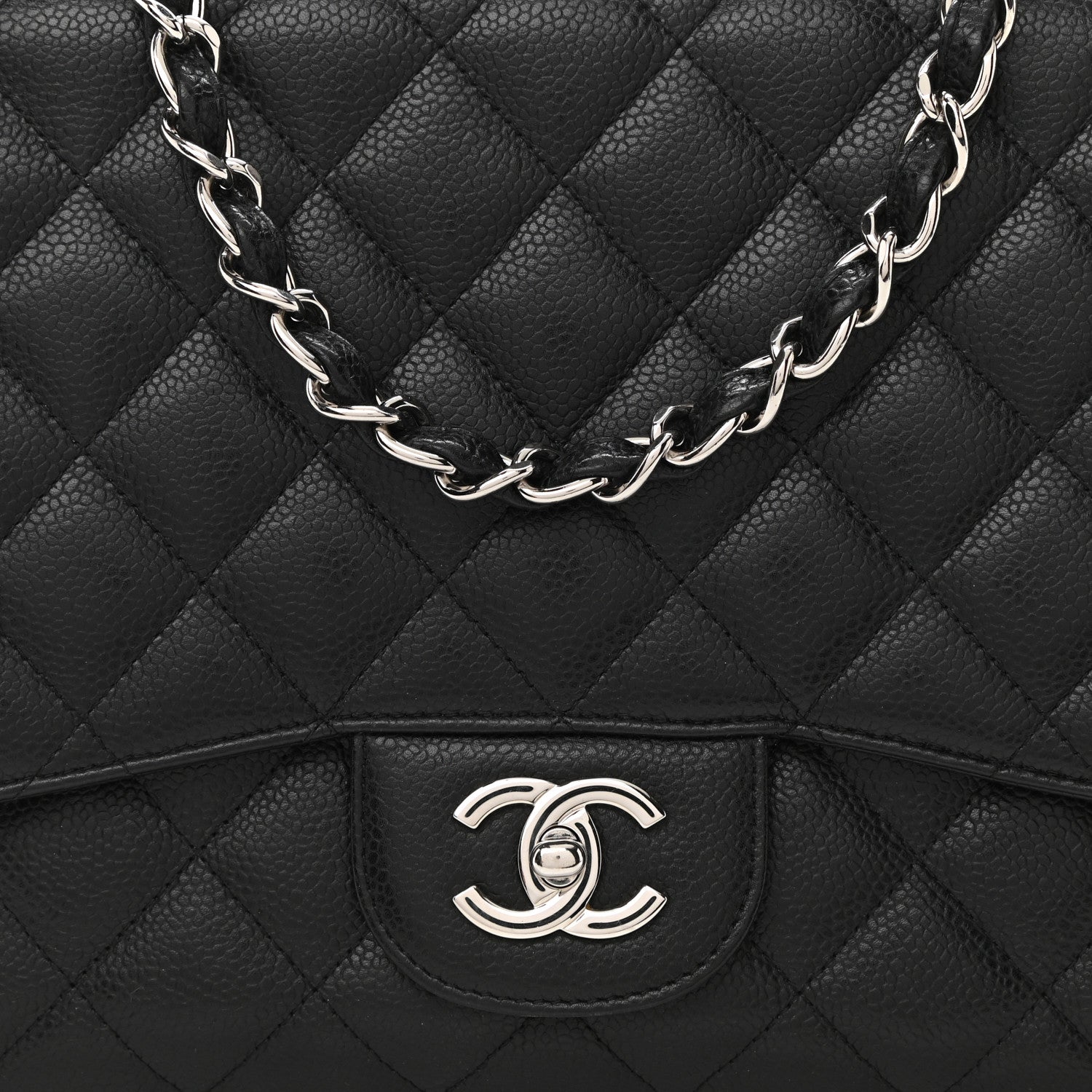 Chanel Caviar Quilted Jumbo Single Flap Black 8 of 10