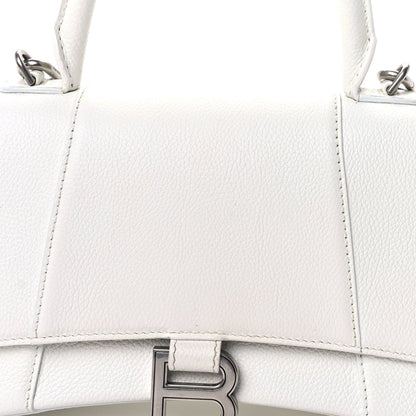 Balenciaga Grained Calfskin Small Hourglass Top Handle Bag White 6 of 8