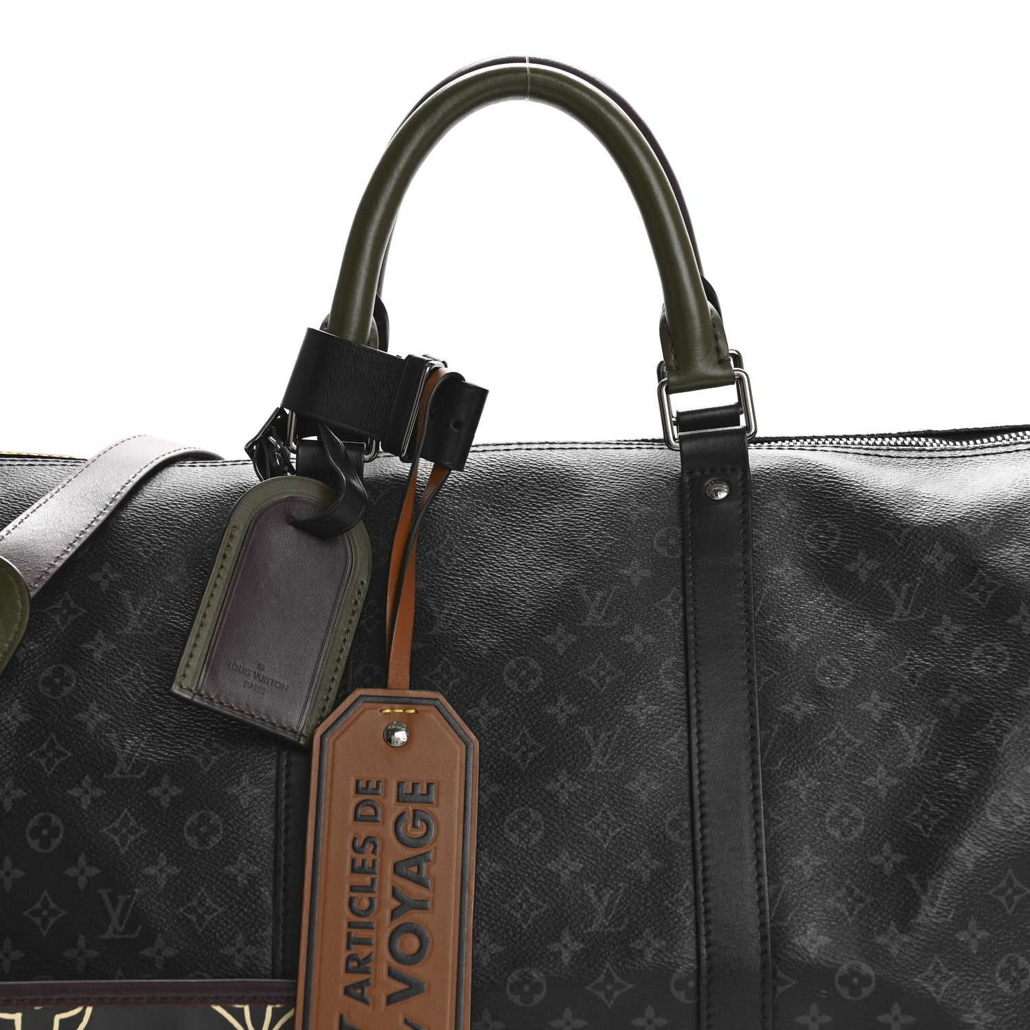 Louis Vuitton Monogram Eclipse Patchwork Keepall Bandouliere 50 7 of 12
