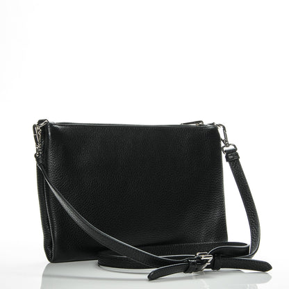 Prada Vitello Daino Zippered Crossbody Bag Black 3 of 7