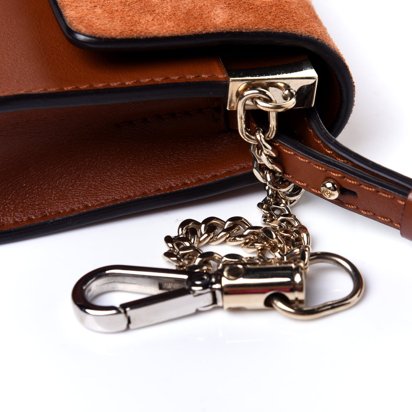 Suede Calfskin Mini Faye Shoulder Bag Tobacco