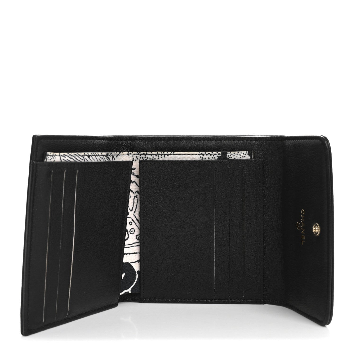 Chanel Goatskin CC Compact Flap Wallet Black 5 of 7