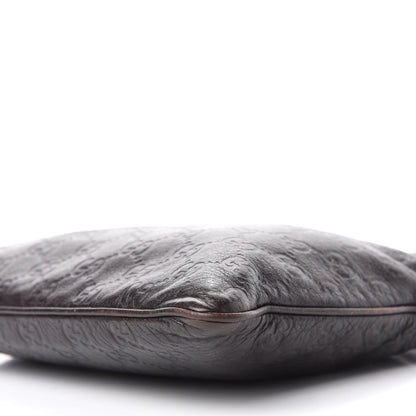 Gucci Guccissima Small Flat Messenger Bag Dark Brown 7 of 10