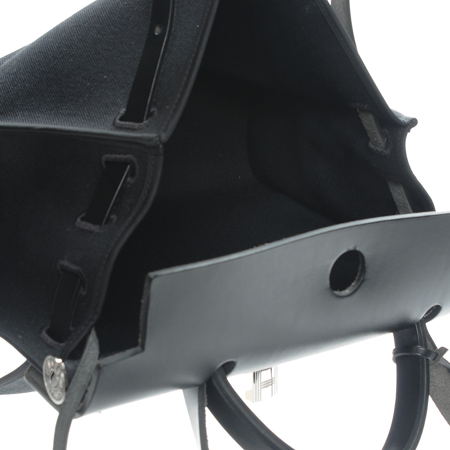 Hermes Military Toile Vache Hunter Herbag Zip PM 31 Black 5 of 8