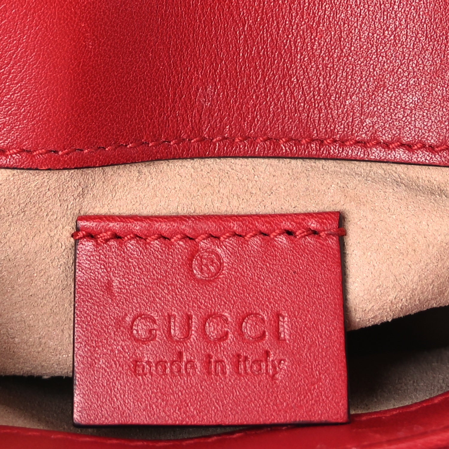 Gucci Calfskin Matelasse Super Mini GG Marmont Shoulder Bag Hibiscus Red 5 of 7