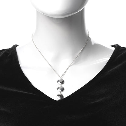 Tiffany Sterling Silver Triple Disc Drop Pendant Necklace 2 of 5