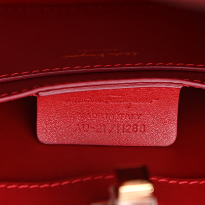 Salvatore Ferragamo Calfskin Small Studio Box Bag Red 7 of 10