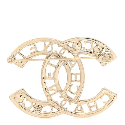 Chanel Crystal Pearl Coco CC Logo Brooch Gold 3 of 4