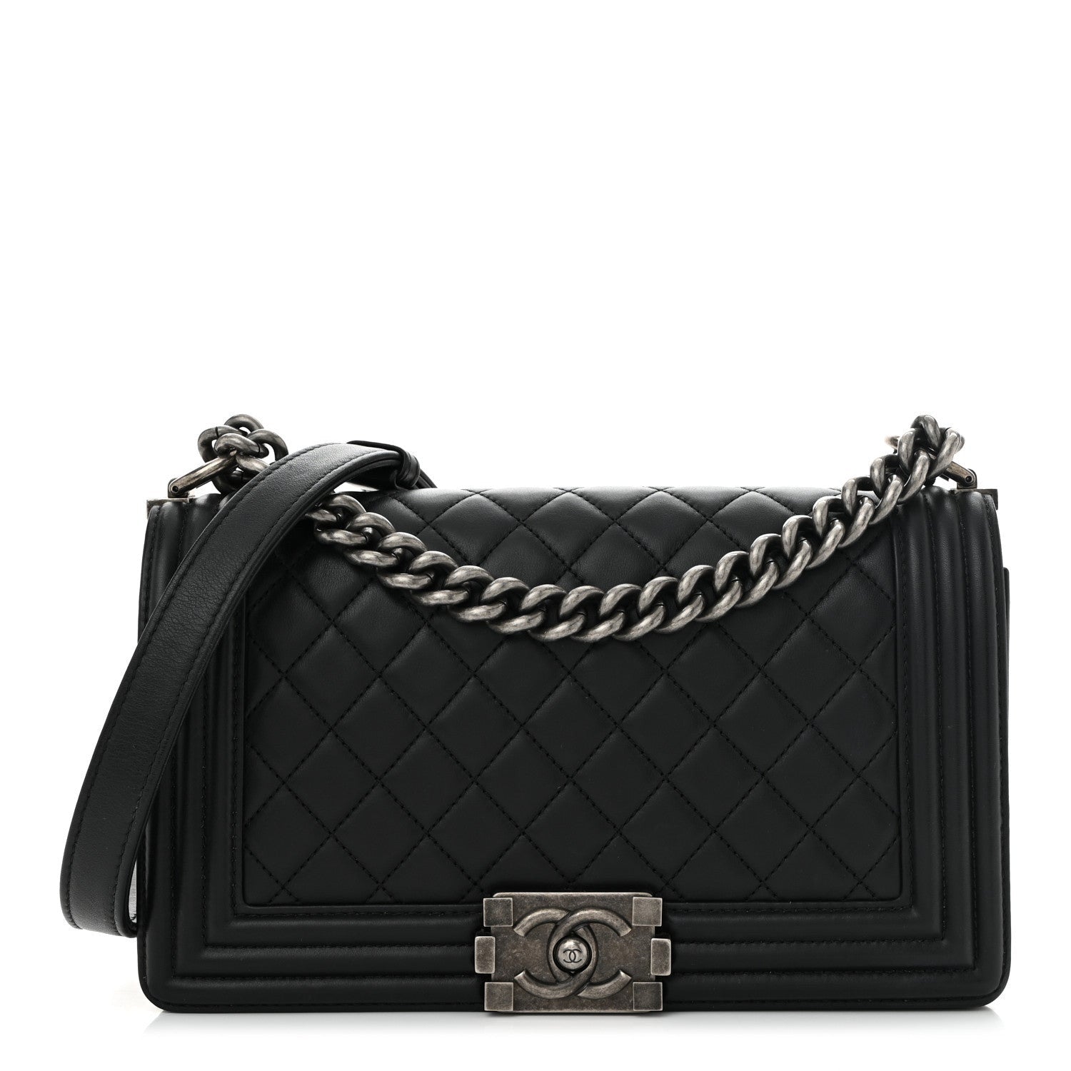 Chanel Lambskin Quilted Medium Boy Flap Black 1 of 7