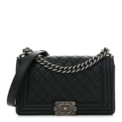 Chanel Lambskin Quilted Medium Boy Flap Black 1 of 7