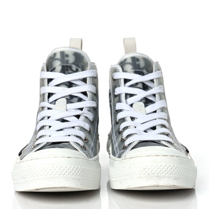 Christian Dior Technical Canvas Oblique B23 High Top Sneakers 35.5 White Black 2 of 10