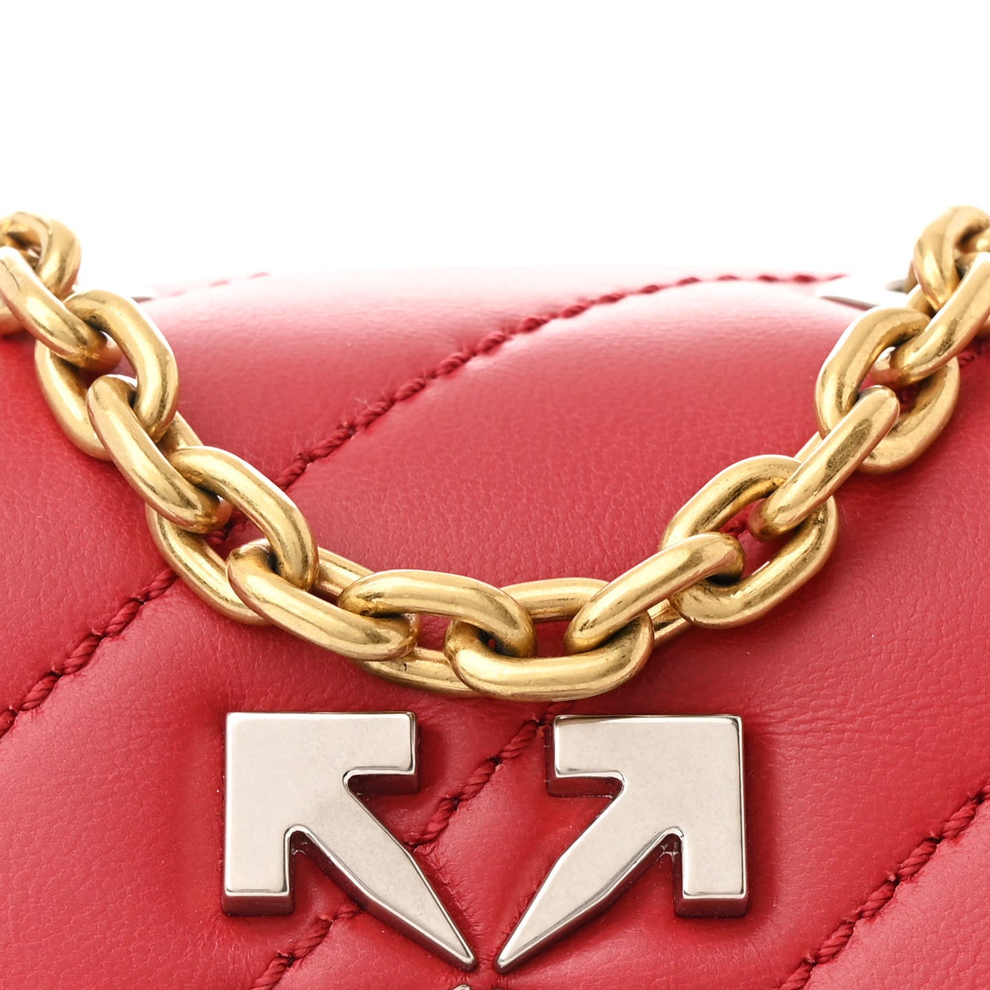 Calfskin Diagonal Quilted Jackhammer 19 Shoulder Bag Red