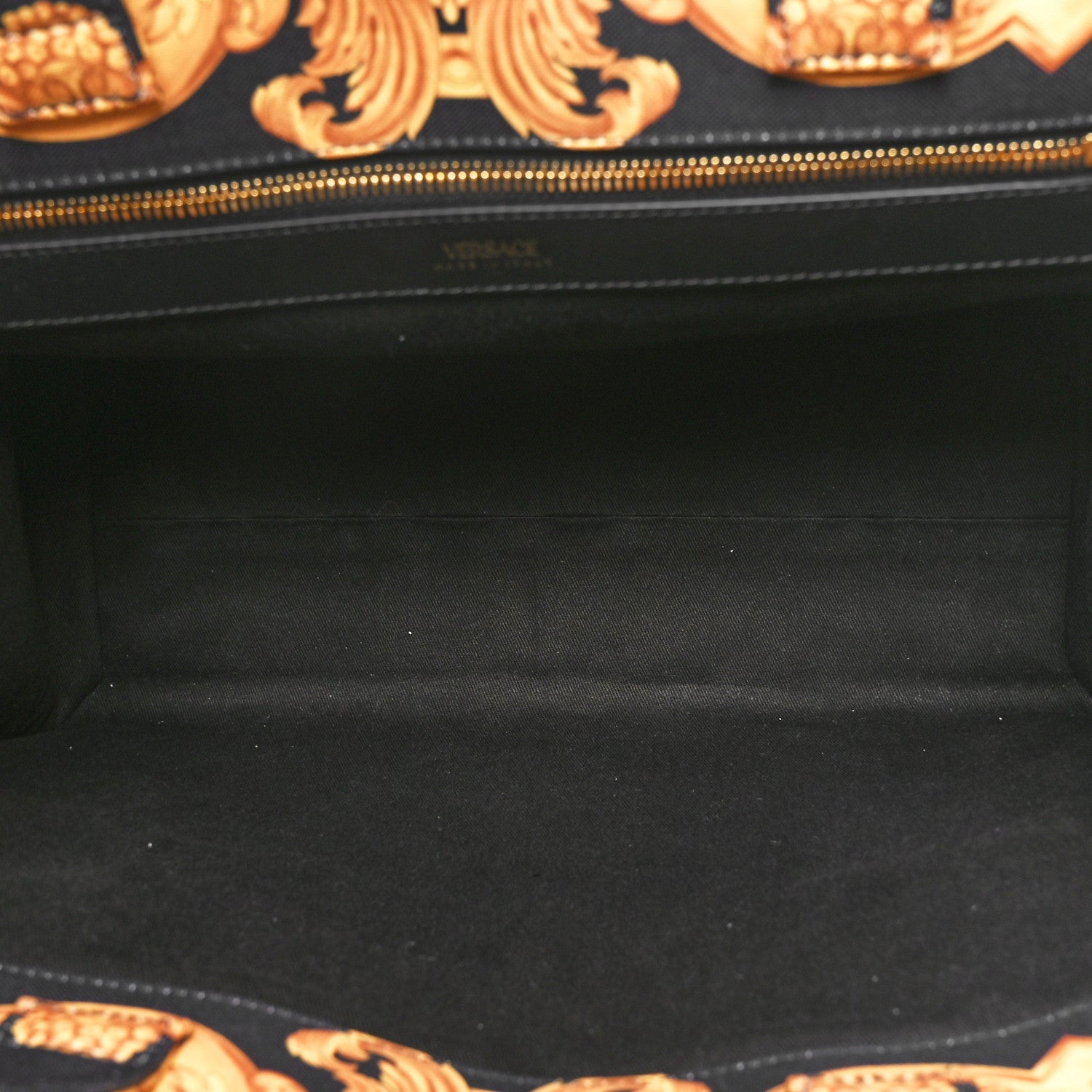 Versace Canvas Baroque Print Medusa Large Tote Black 5 of 7