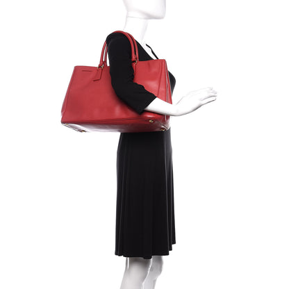 Prada Saffiano Lux Large Tote Fuoco 2 of 10